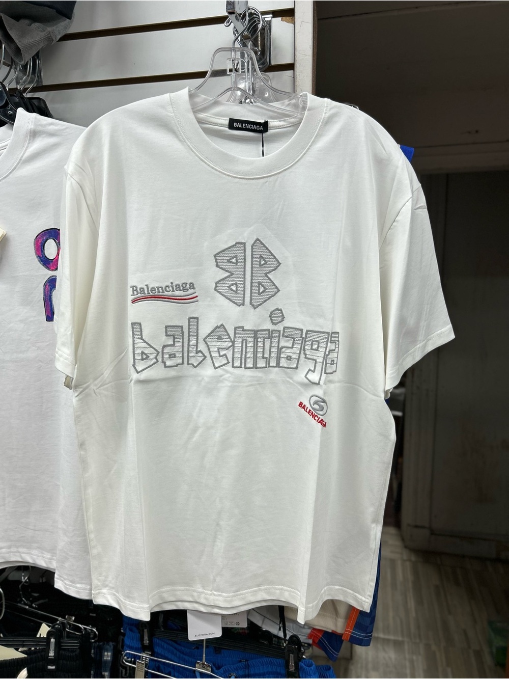 Balenciaga White Logo Graphic Short Sleeve Tee
